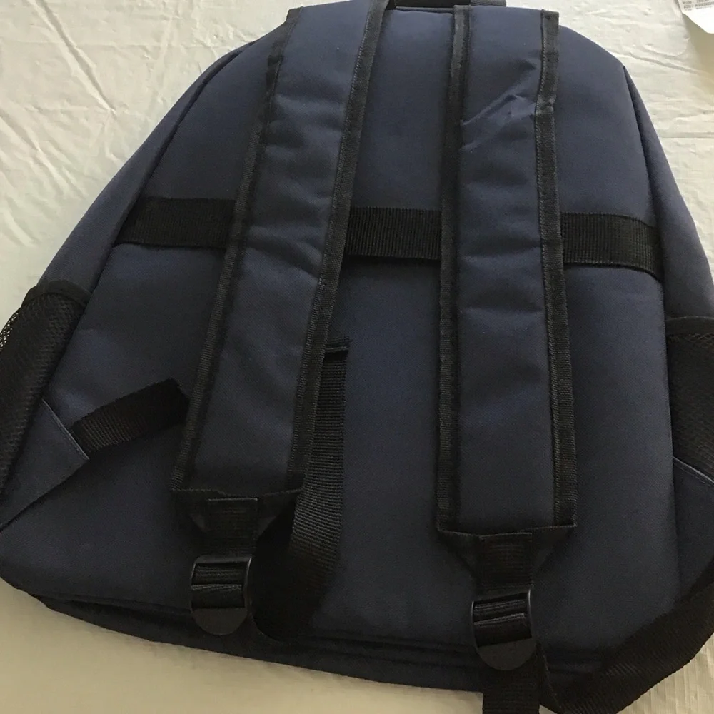 Stylish Navy Backpack with Star hand painted Design.